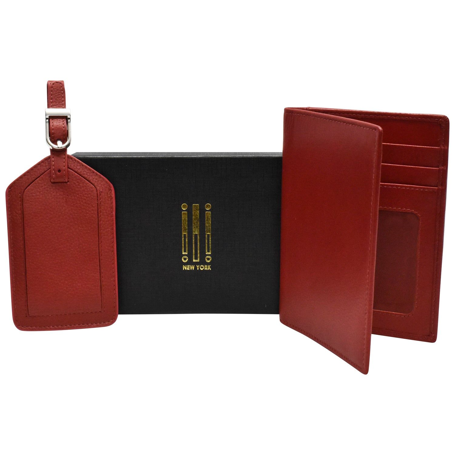 ili New York Travel Family Passport Holder - Red/Black
