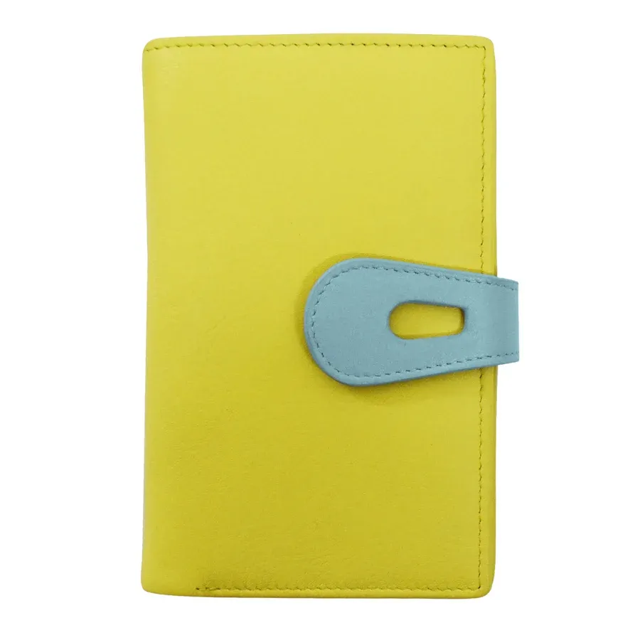 ili New York 7831 Two Tone Mini Bifold Wallet - Mellow Yellow/Chambray