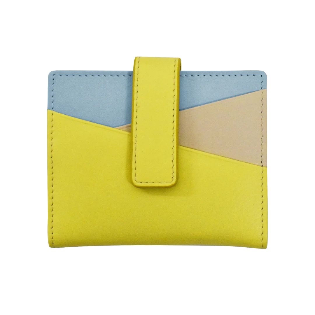 ili New York 7803 Mini asymmetric card wallet with tab - Sorrento