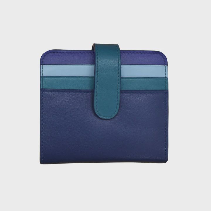 ili New York 7301 BI-Fold Credit Card Wallet - Denim Multi