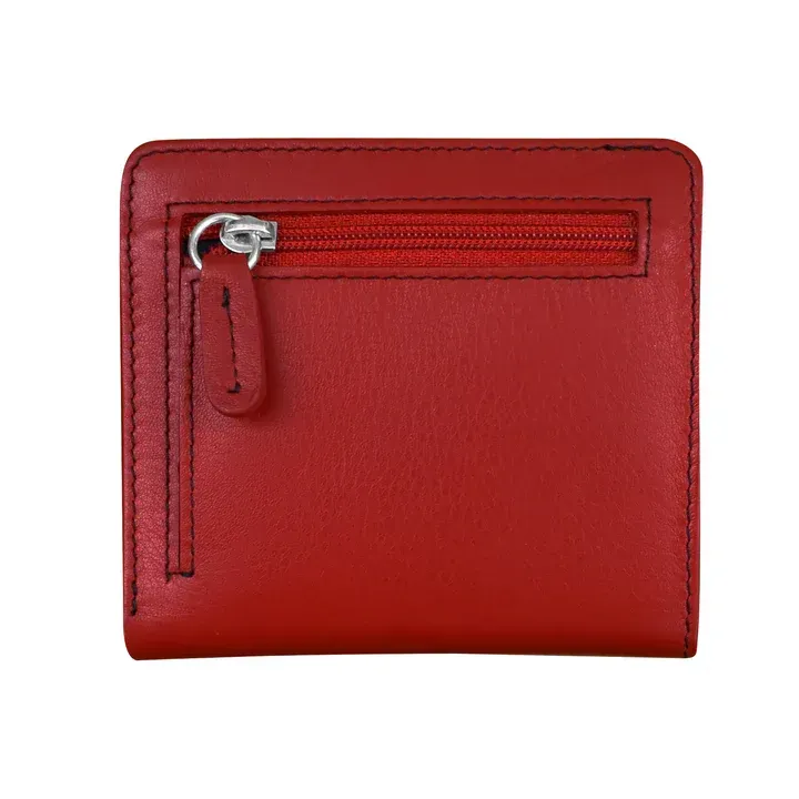 ili New York 7831 Two Tone Mini Bifold Wallet - Red/Black