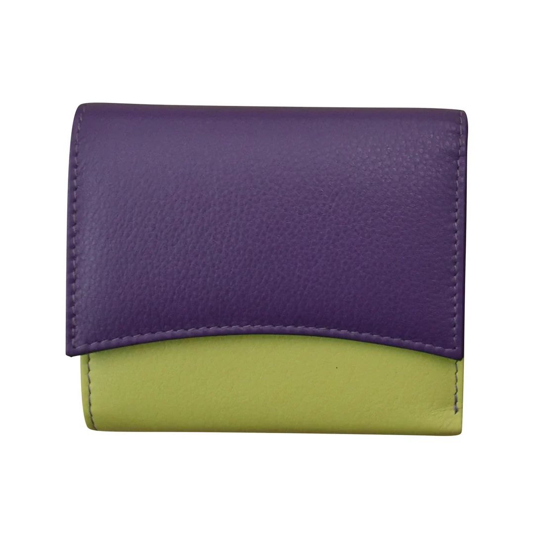 ili New York 6233 Two tone pocket wallet - Purple/Pear