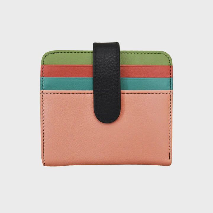 ili New York 7301 BI-Fold Credit Card Wallet - Peach Multi