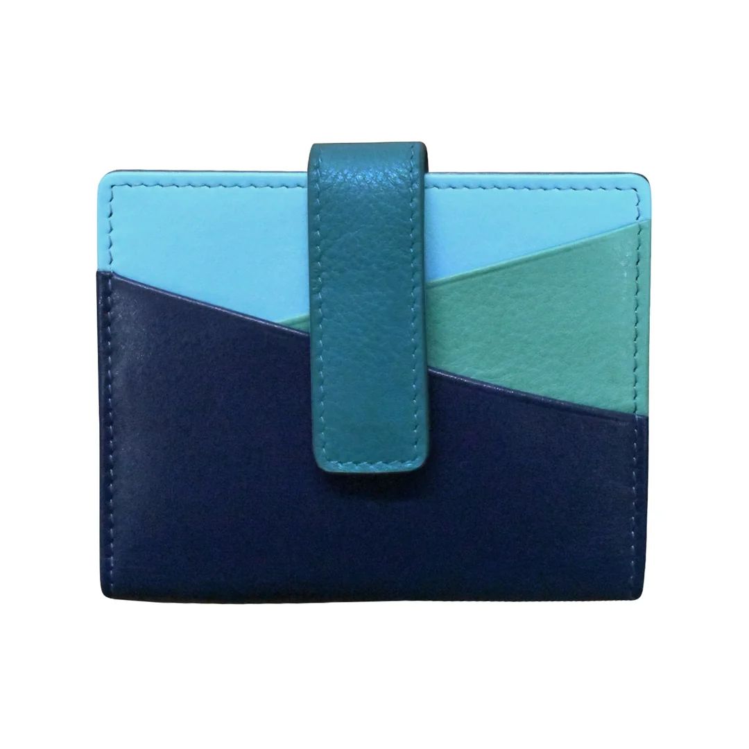 ili New York 7803 Mini asymmetric card wallet with tab - Serenity Multi