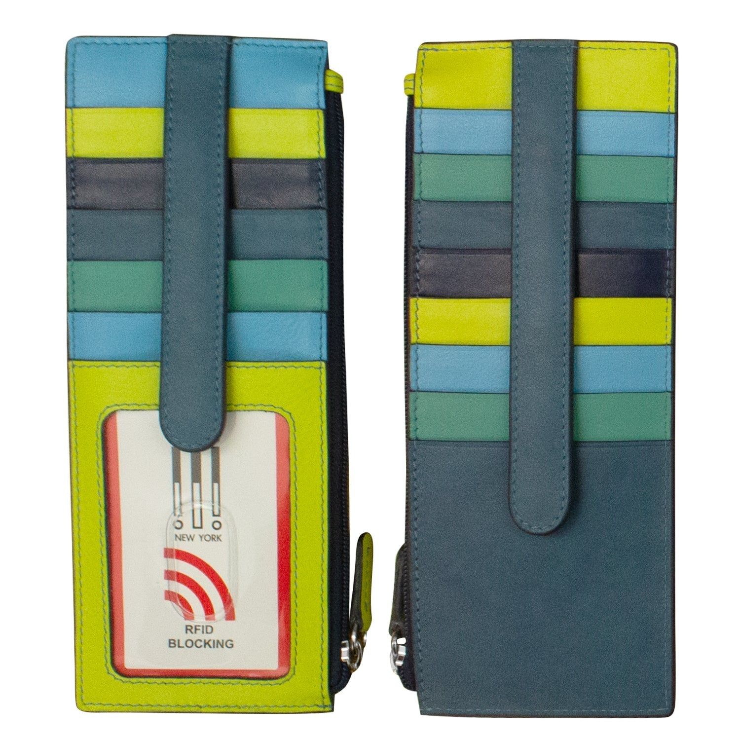 ili New York 7800 Double Sided Long Credit Card Holder - Serenity Multi