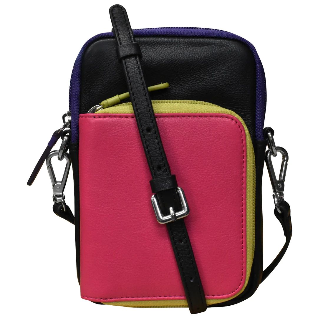 ili New York 6065 Zip Around Wallet Phone Bag - Black Brights