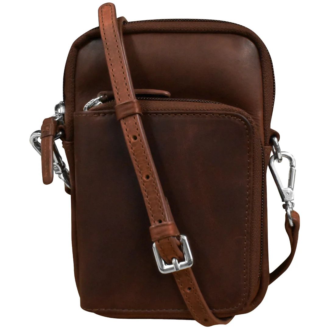 ili New York 6065 Zip Around Wallet Phone Bag - Rustic Brown
