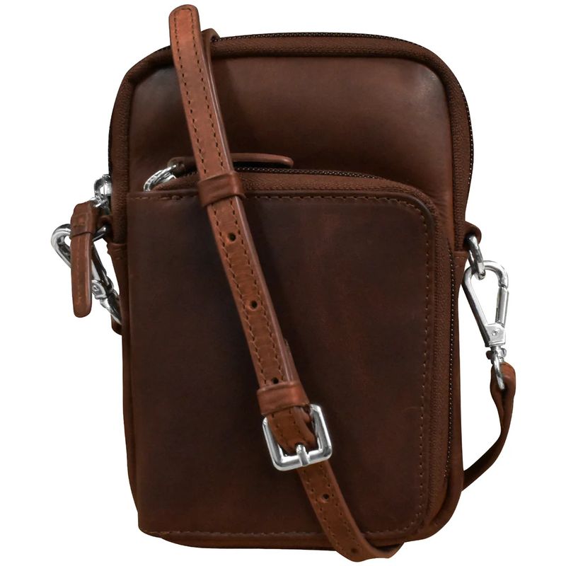 ili New York 6065 Zip Around Wallet Phone Bag - Rustic Brown