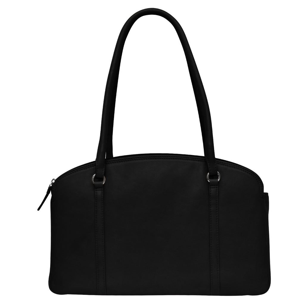 ili New York 6597 Double Zip Shoulder Bag - Black