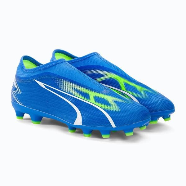 Scarpe calcio Puma Ultra Match LL FG/AG da ragazzi blu royal/verde fluo/bianco
