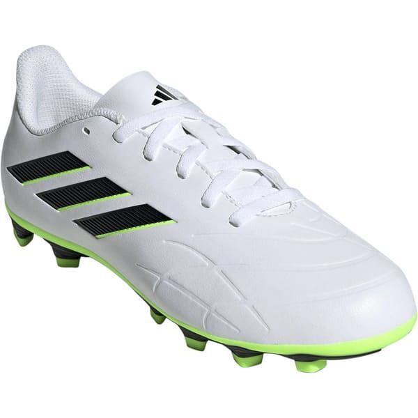 Scarpe calcio bambino Adidas Copa Pure.4 FxG bianco/nero/verde fluo