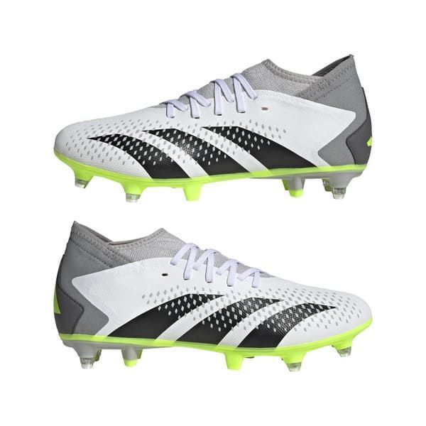 Scarpe da calcio Adidas Predator Accuracy.3 Soft Ground bianco/grigio/nero/verde fluo