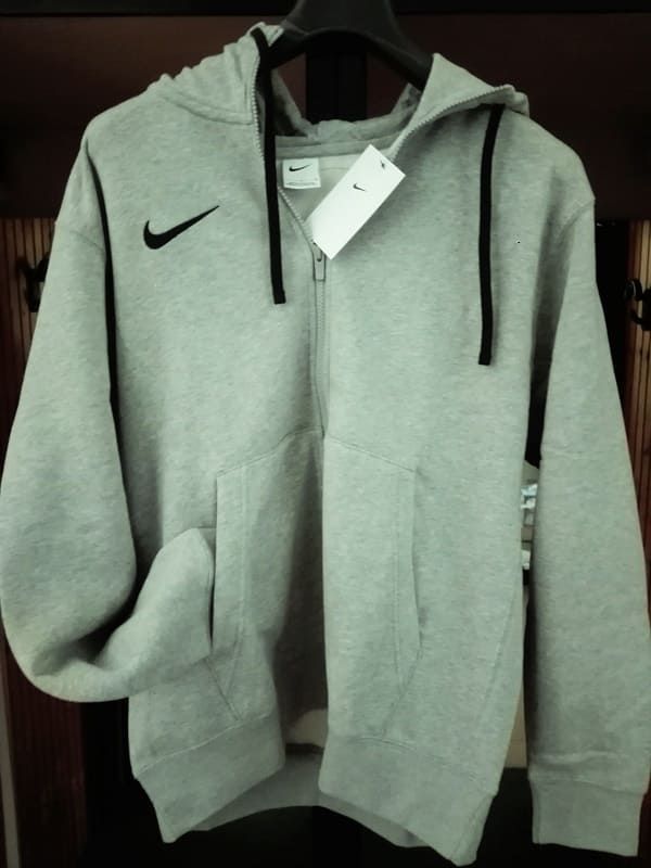 Felpa uomo con cappuccio e full zip grigia - Nike