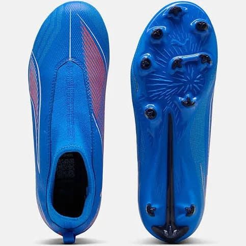 Scarpe da calcio senza lacci Ultra 6 Match+ FG/AG per ragazzi blu royal - Puma
