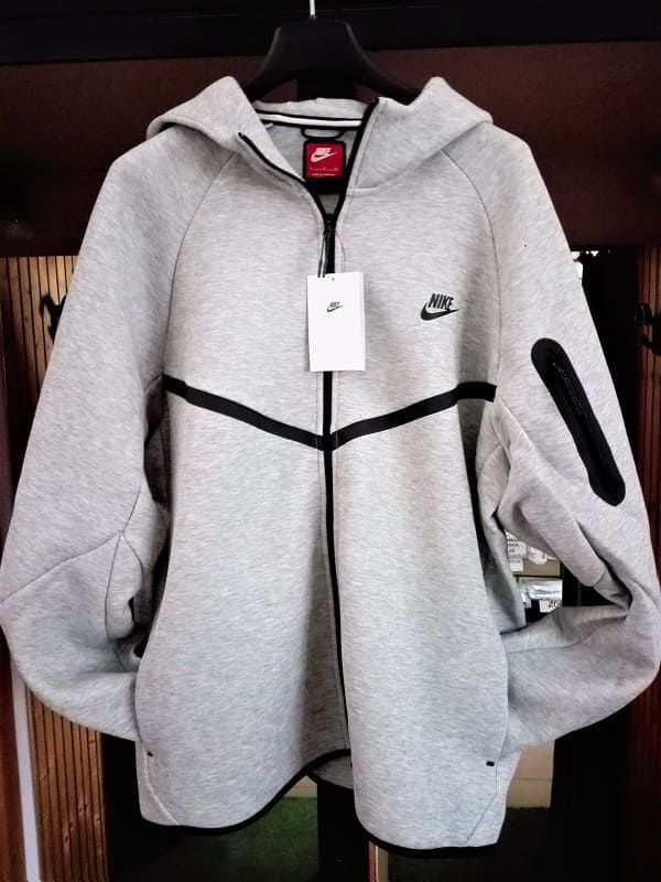 Felpa con zip e cappuccio Nike Tech Fleece - Grigio