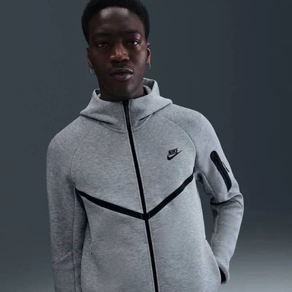 Felpa con zip e cappuccio Nike Tech Fleece - Grigio