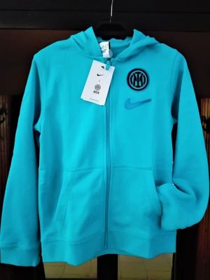 Felpa bambino Inter con cappuccio azzurra - Nike