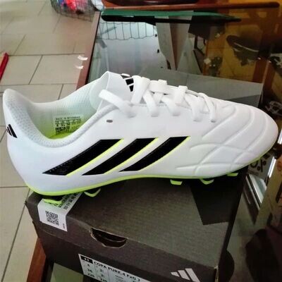 Adidas Copa Pure.4 FxG J Scarpe calcio bambino Adidas Copa Pure.4 FxG bianco/nero/verde fluo
