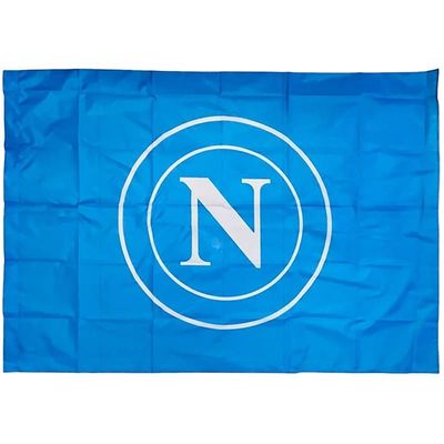 Bandiera Napoli azzurra Bandiera del Napoli con logo ufficiale