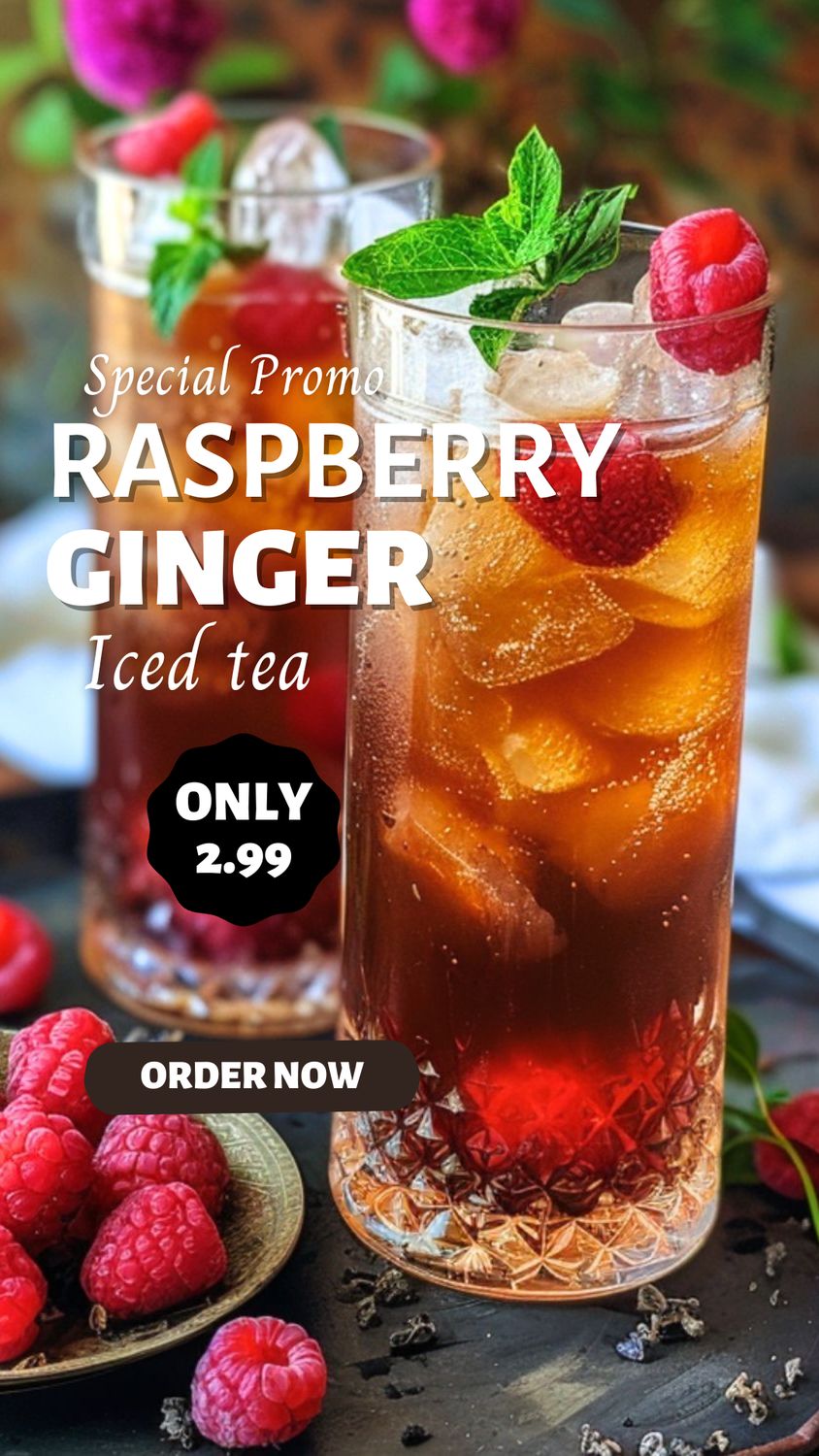 Raspberry Ginger Iced Tea