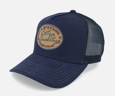 Vintage Brushed Twill Navy Trucker - Stetson