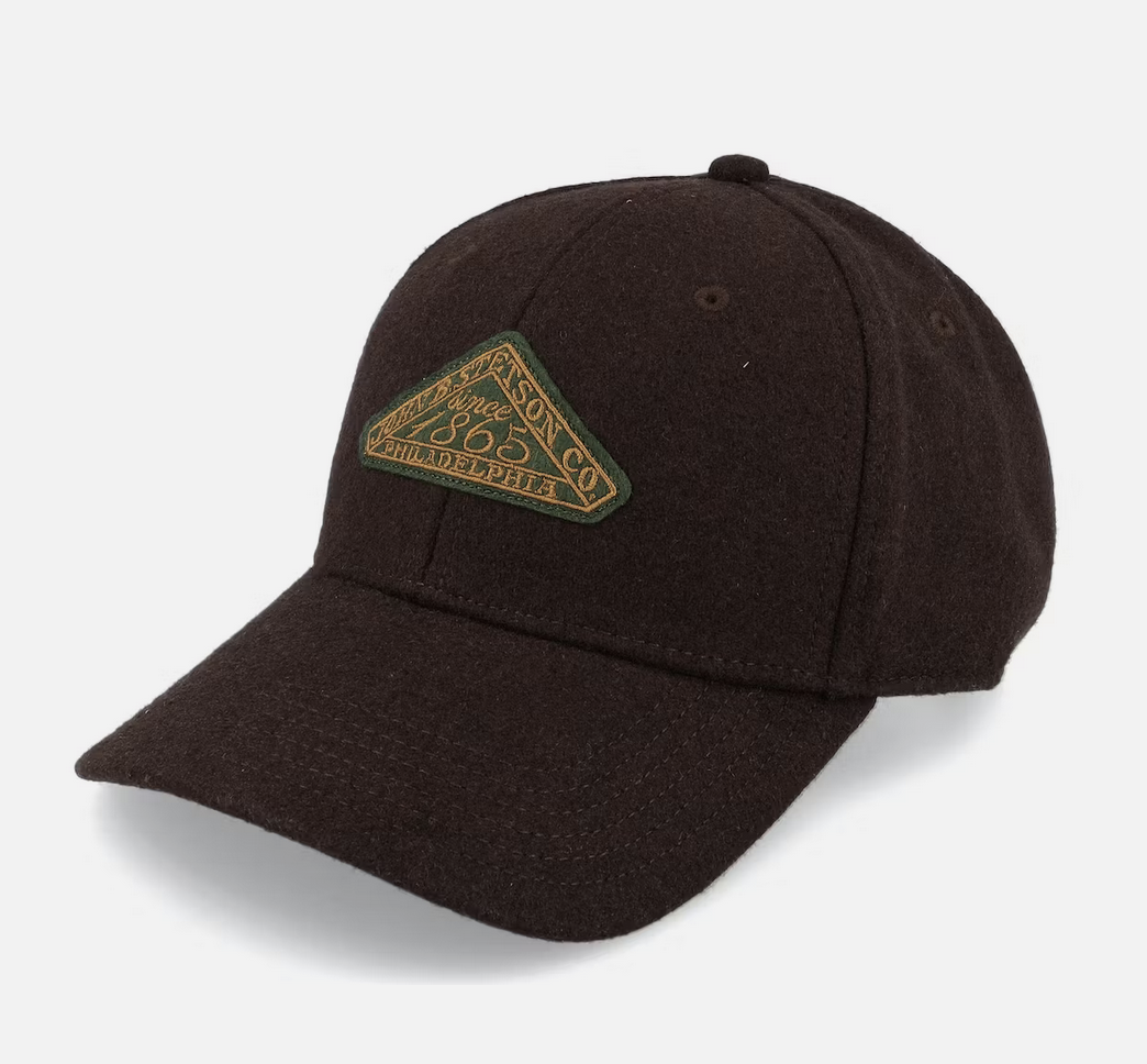 Baseball Cap Stetson Vintage Logo Patch Wool Brown