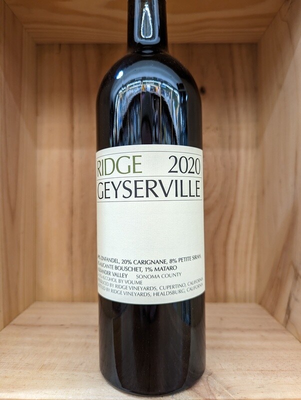 RIDGE GEYSERVILLE SONOMA 2020 WINE SPECTATOR 92