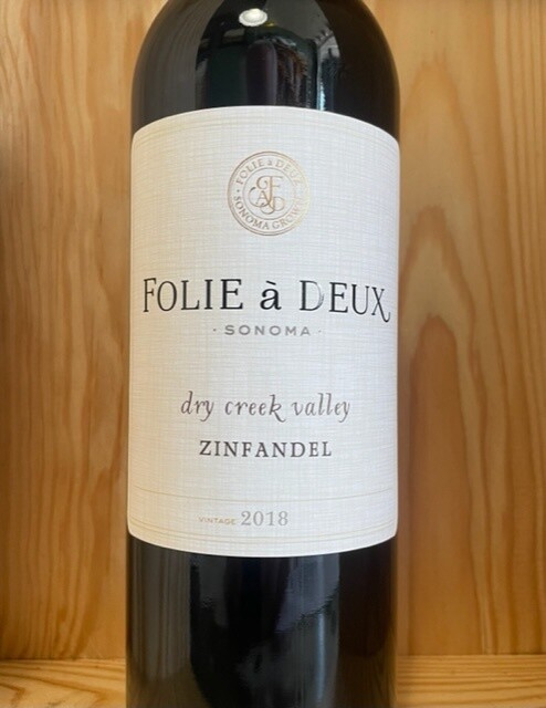 FOLIE A DEUX ZINFANDEL DRY CREEK 2018 WINE ENTHUSIAST 92 REGULARLY $19.99