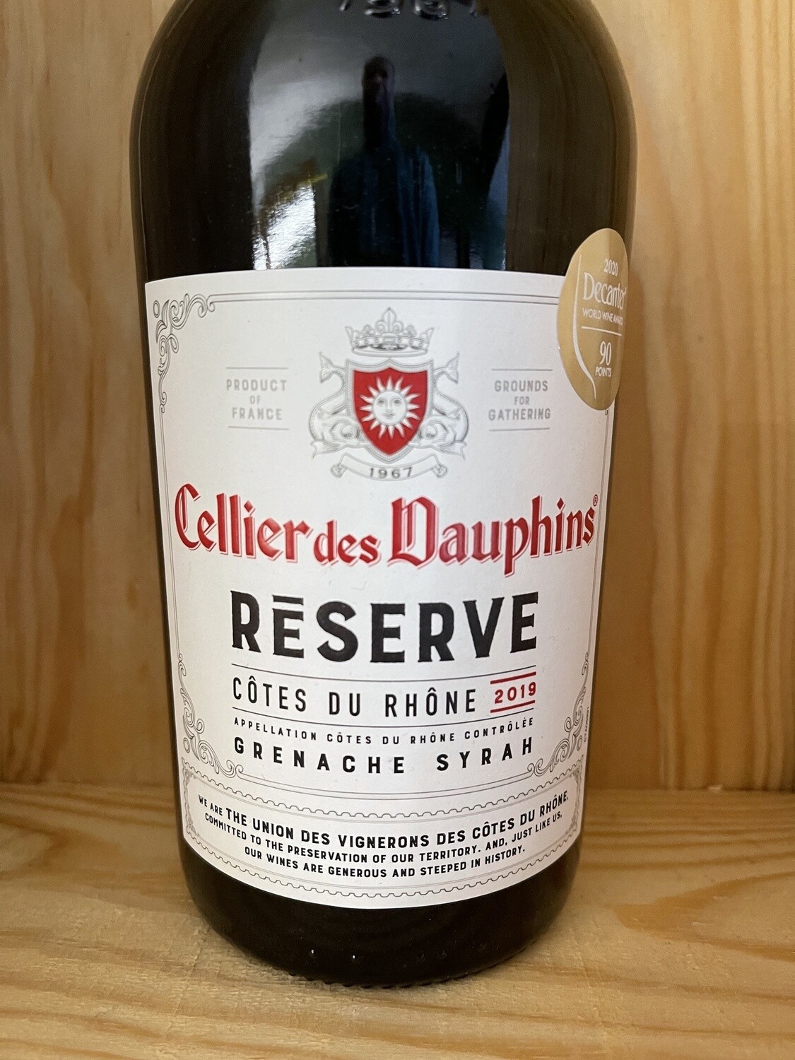 CELLIER DES DAUPHINES COTES DU RHONE 2019 DECANTER 90 PTS, - 750ML