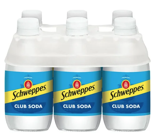 SCHWEPPES CLUB SODA 6PK 10OZ BTL