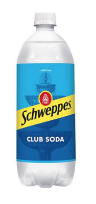 SCHWEPPES CLUB SODA 1LITER BOTTLES