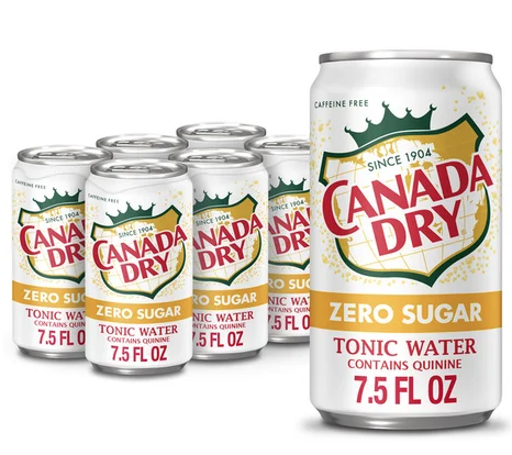 DIET CANADA DRY TONIC WATER 7.5 OZ 6 PK CANS