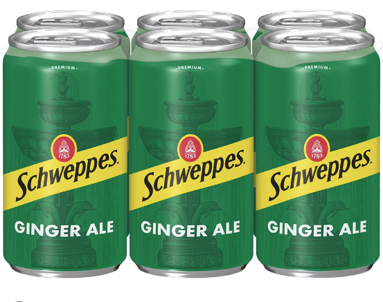 SCHWEPPES GINGER ALE 7.5OZ 6PK CANS