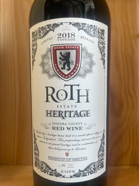 ROTH ESTATE HERITAGE PROPRIETARY RED SONOMA COUNTY 2018