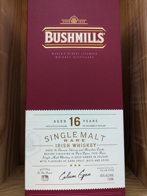 BUSHMILLS 16 YEAR SINGLE MALT RARE IRISH WHISKEY-750 ML