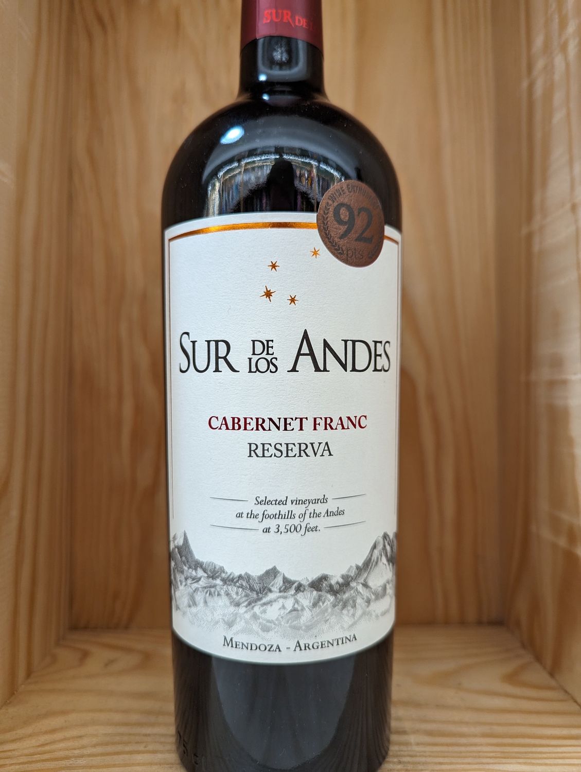 SUR DE LOS ANDES CABERNET FRANC 2017 WINE ENTHUSIAST 92