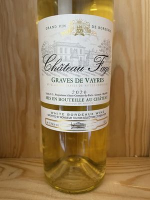 CHATEAU FAGE GRAVES DE VAYRES BLANC 2022  WE 90PTS