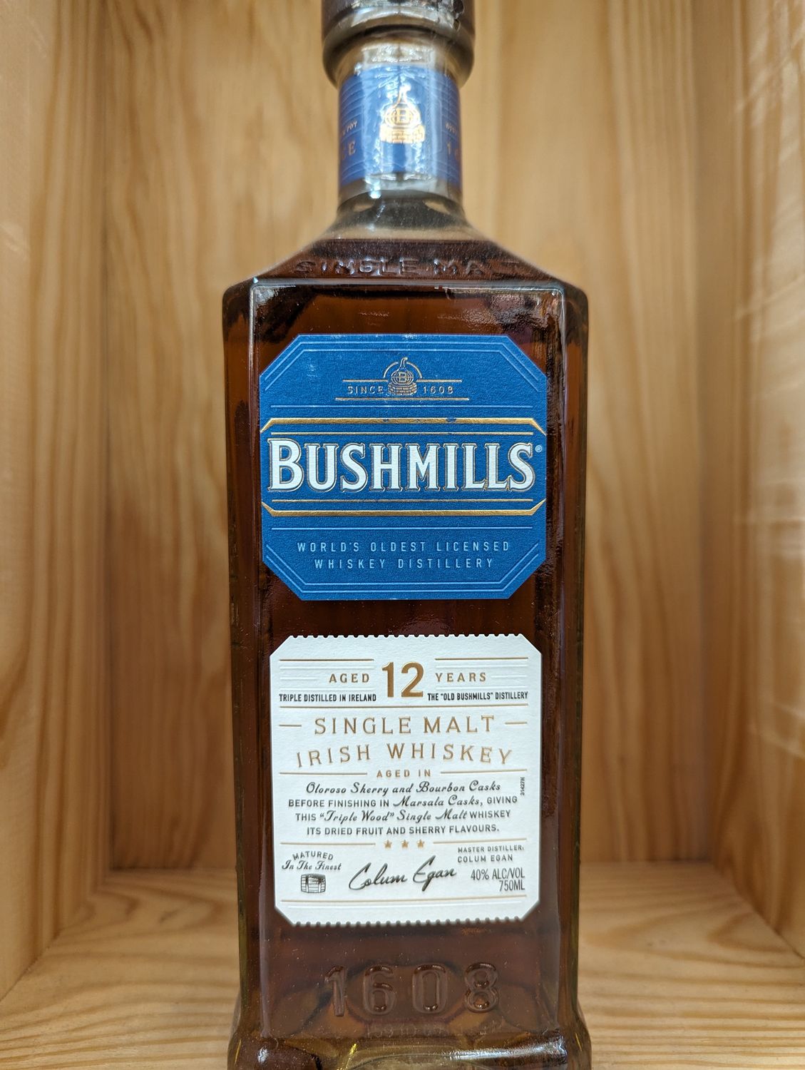BUSHMILLS 12 YEAR SINGLE MALT IRISH WHISKEY 750ML