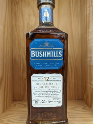 BUSHMILLS 12 YEAR SINGLE MALT IRISH WHISKEY 750ML