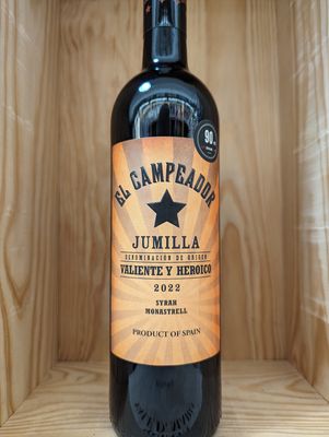 EL CAMPEADOR JUMILLA VALIENTE Y HEROICO SYRAH MONASTRELL 2022 JAMES SUCKLING 90 POINTS