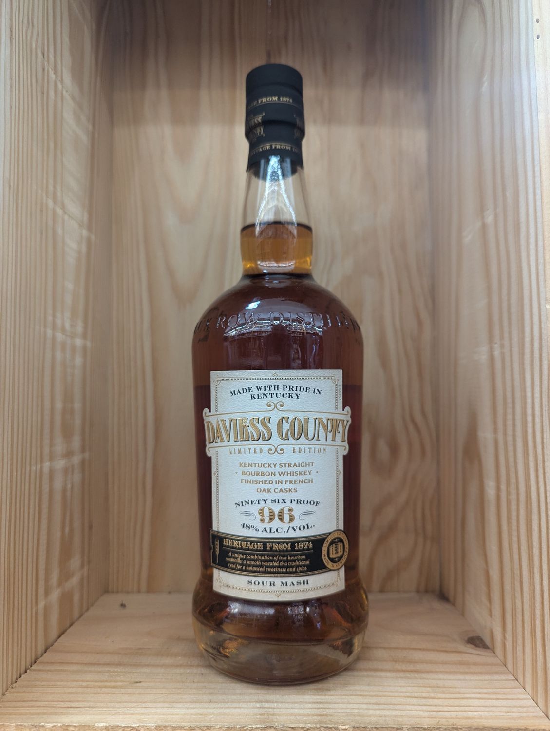 DAVIESS COUNTY FRENCH OAK CASK STRAIGHT BOURBON WHISKEY 750ML REGULARLY $44.99