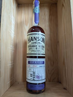 HANSON ESPRESSO FLAVORED VODKA 750ML REGULARLY $32.99