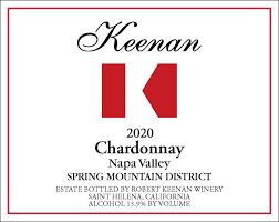 KEENAN CHARDONNAY SPRING MOUNTAIN DISTRICT  NAPA VALLEY 2021  JAMES SUCKLING 93 POINTS