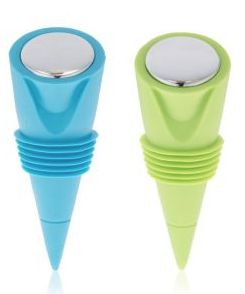 CONE SILICONE BOTTLE STOPPERS SET OF 2
