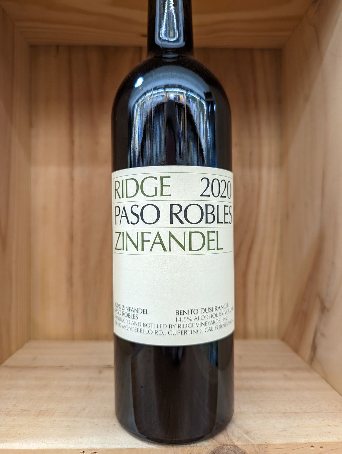 RIDGE ZINFANDEL PASO ROBLES BENITO DUSI RANCH 2021 WINE ENTHUSIAST 93 REGULARLY $39.99