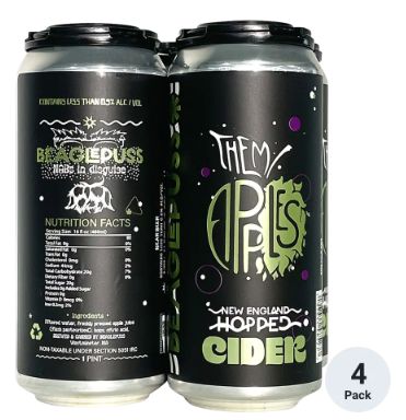 BEAGLEPUSS THEM APPLES DRY HOPPED NON-ALCOHOLIC CIDER 4PK CANS