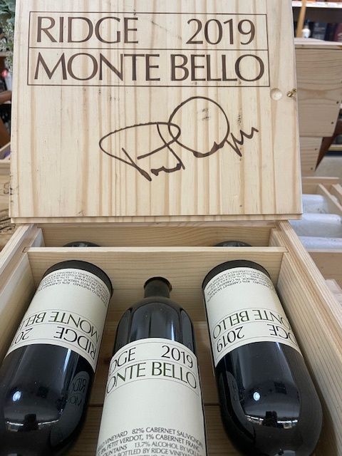 RIDGE MONTE BELLO SANTA CRUZ MOUNTAINS 2019 JAMES SUCKLING 99 3 BOTTLE CASE