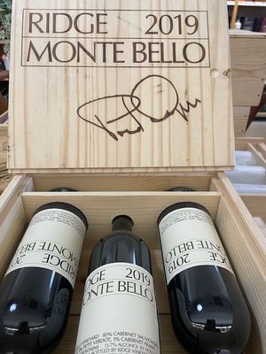 RIDGE MONTE BELLO SANTA CRUZ MOUNTAINS 2019 JAMES SUCKLING 99 3 BOTTLE CASE