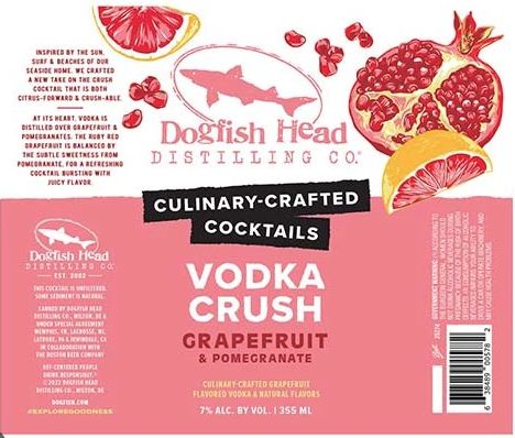 DOGFISH HEAD GRAPEFRUIT POMEGRANATE VODKA CRUSH 4PK CANS