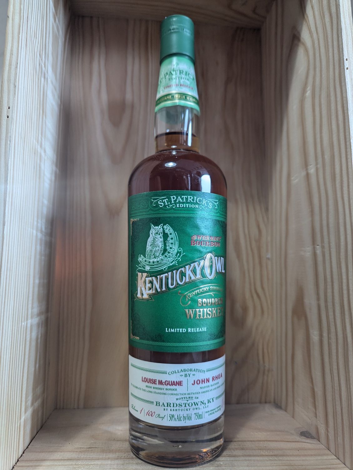 KENTUCKY OWL ST. PATRICK&#39;S EDITION BOURBON REGULARLY $82.99